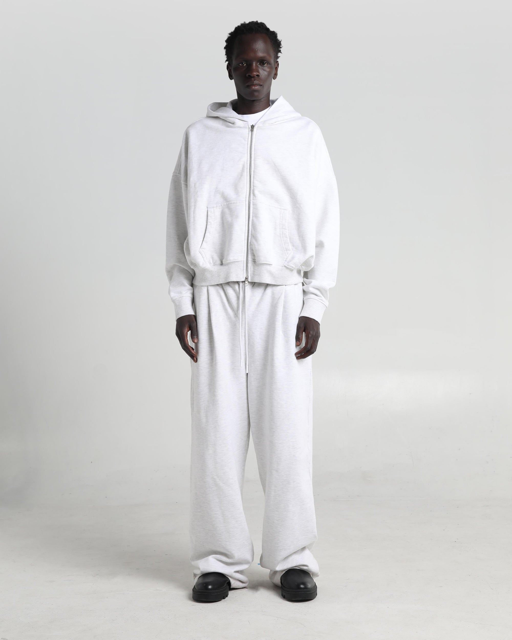 Cropped Double Zip Hoodie