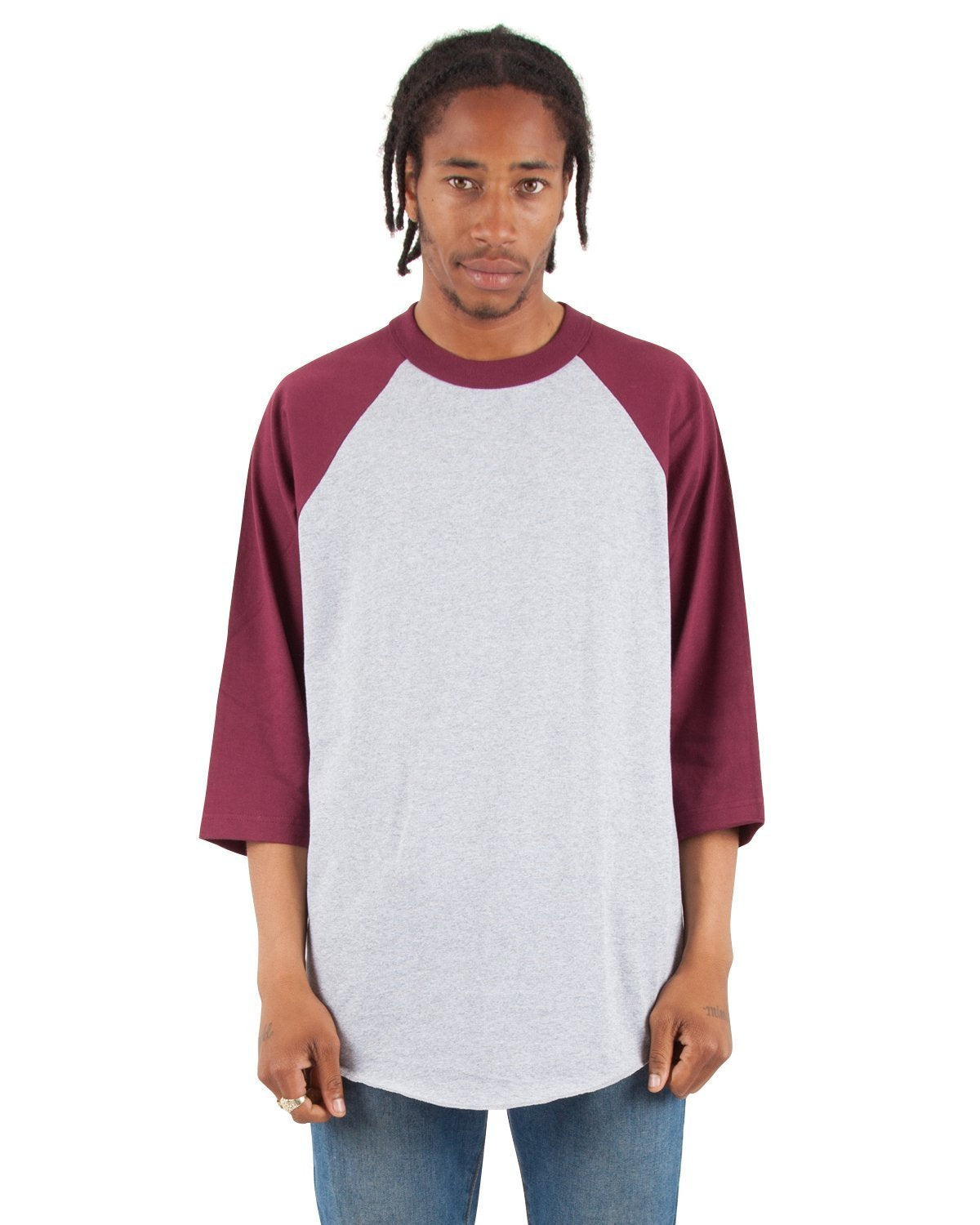 Heather Grey and Burgundy