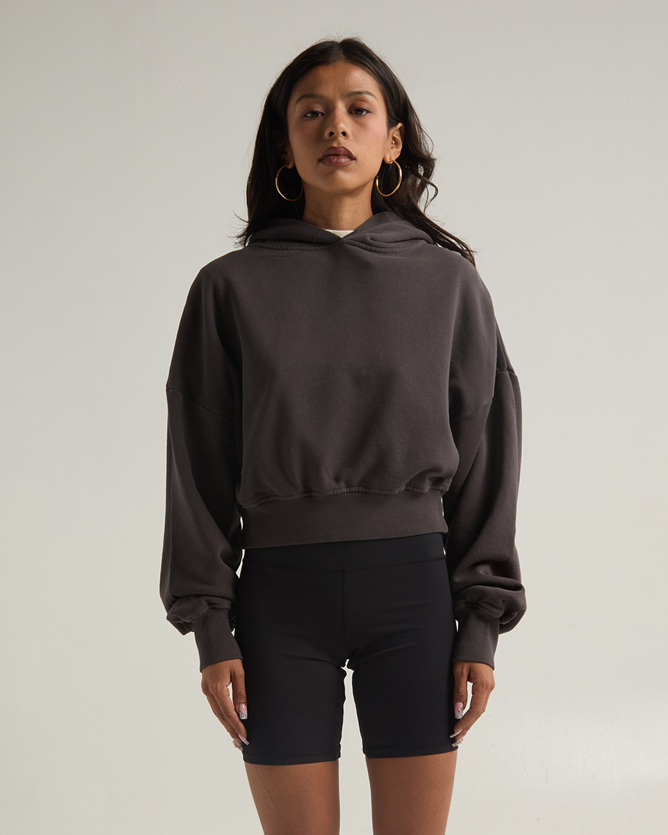 Women&#39;s Garment Dye Cropped Hoodie