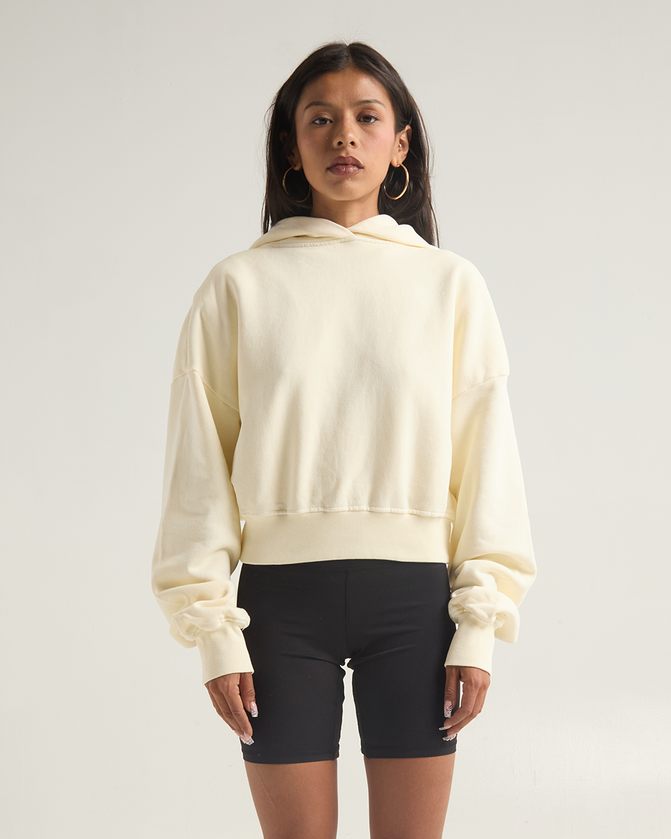 Women&#39;s Garment Dye Cropped Hoodie